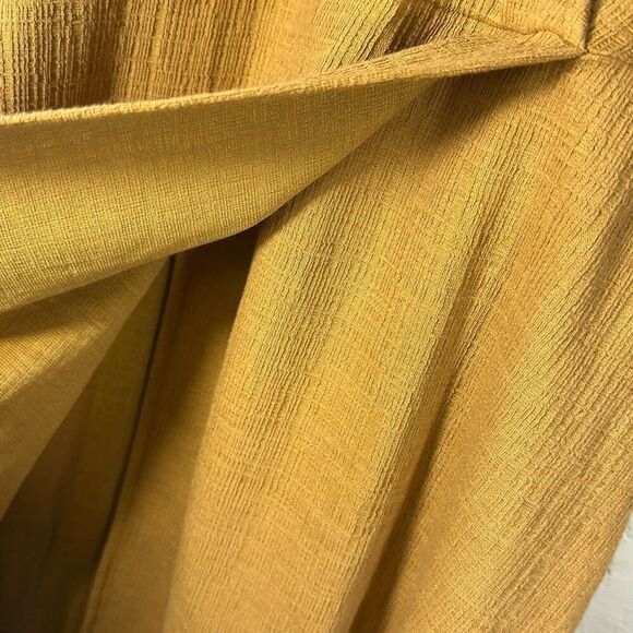 Madewell Dress Women's Small Mustard Natural Cross Front Flutter Sleeve Minidres - Picture 3 of 7